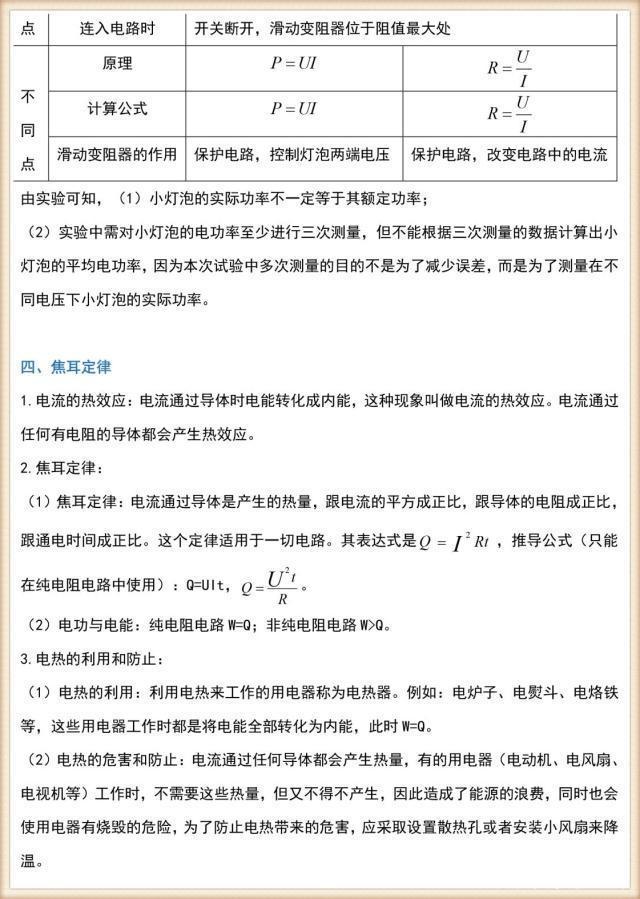 九年级物理全册知识点,九年级物理全一册知识点填空默写
