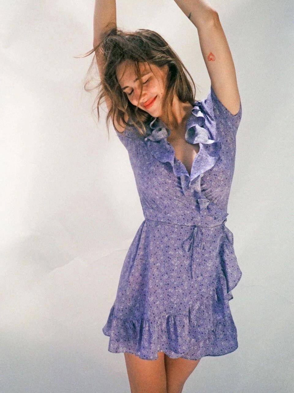 复古a字裙半身裙小个子,油画连衣裙a字夏泡泡袖