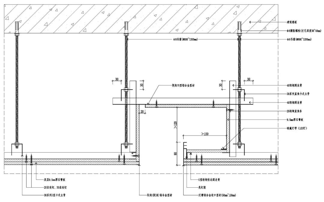 全轻钢龙骨吊顶施工工艺教程,轻钢龙骨隔墙施工工艺流程视频