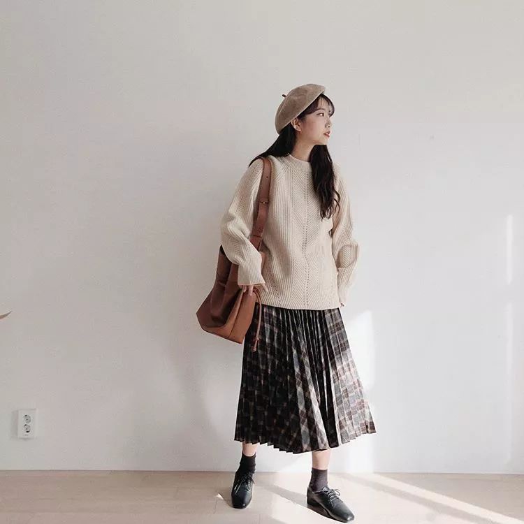 韩国冬季穿搭街拍模特,韩国ins网模穿搭