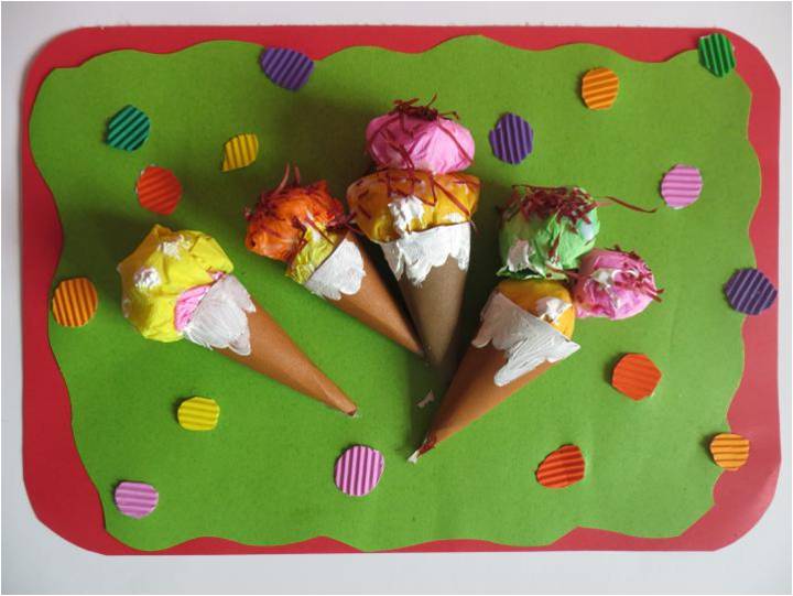 3-4岁创意美术冰淇淋,儿童美术创意画教案冰淇淋