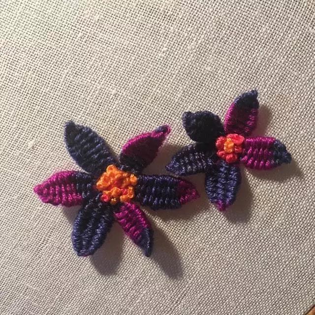 刺绣教程4种简单的小花图案,精美的立体花朵刺绣教程