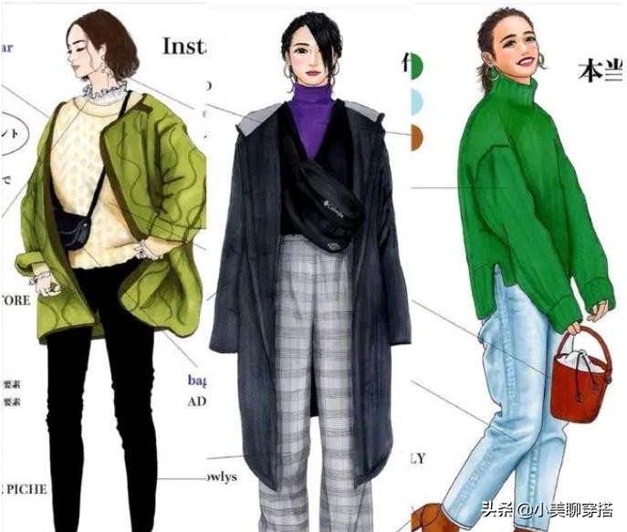 日系手绘春季穿搭,冬季穿搭没灵感40套超好看的搭配