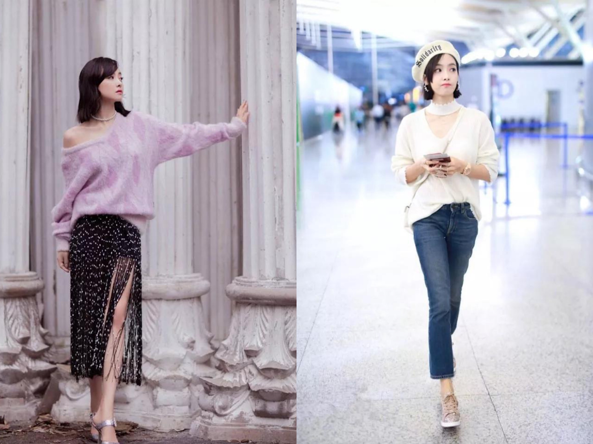 冬款慵懒套头大v领毛衣怎么搭配,内搭推荐冬v领显瘦厚毛衣