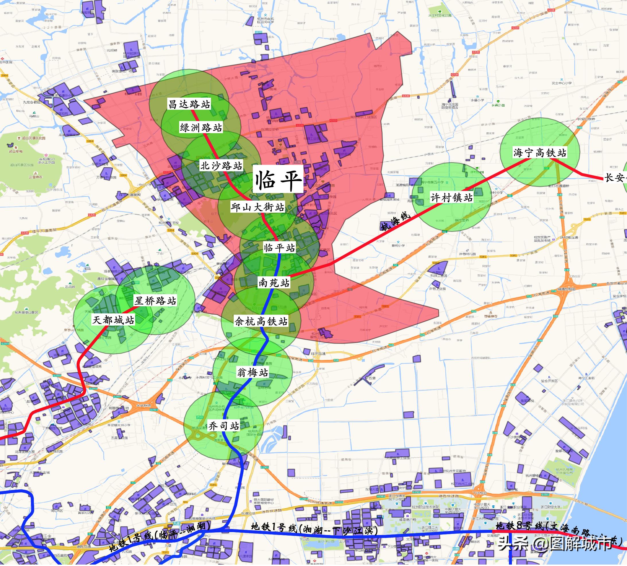 图解城市杭州仁和,杭州余杭临平地图全图