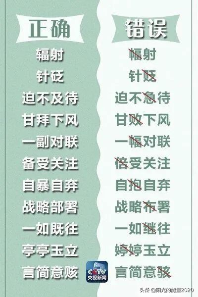 人民日报整理易读错的词语,央视常用易错词汇总表图片