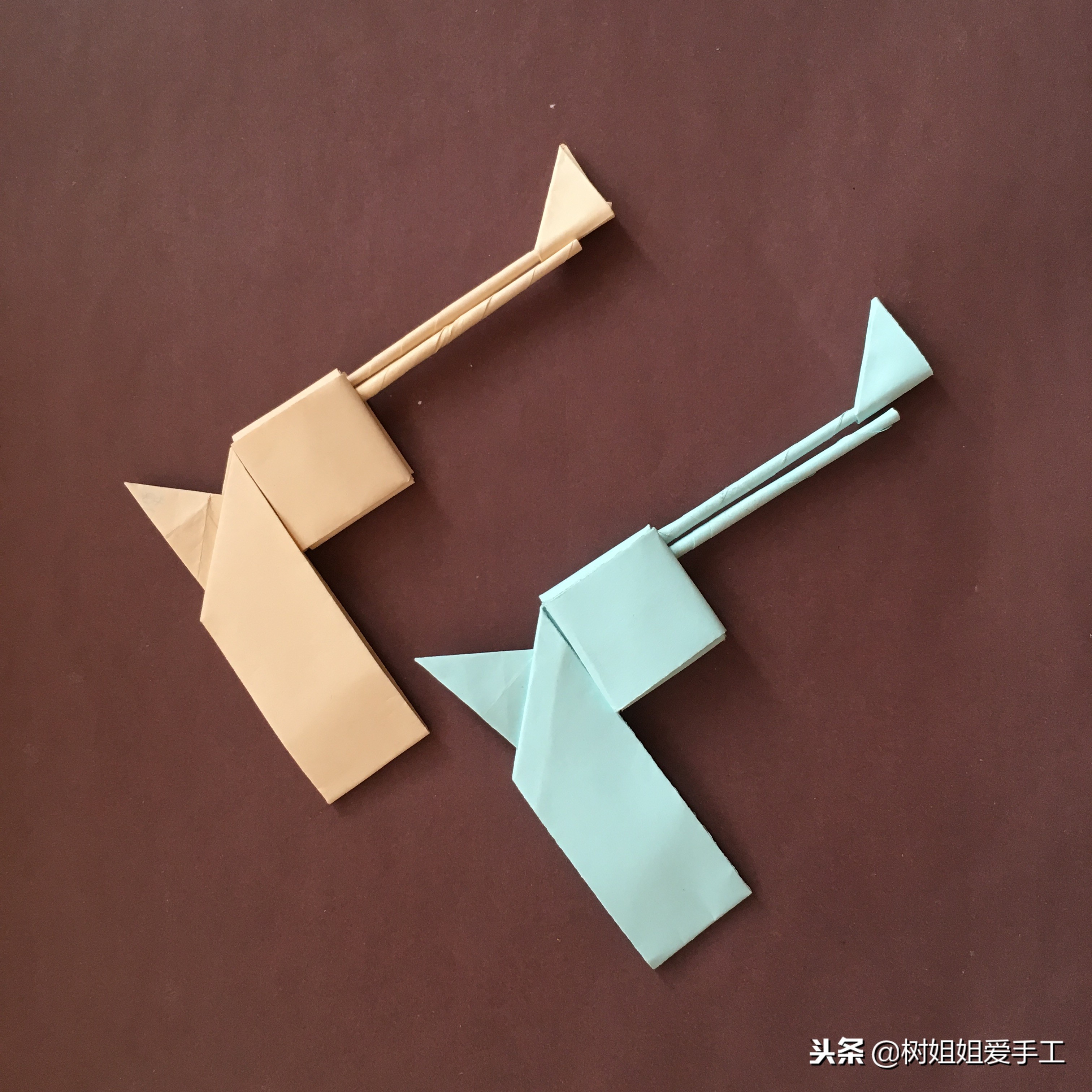亲子折纸童年,儿童手工折纸枪教程
