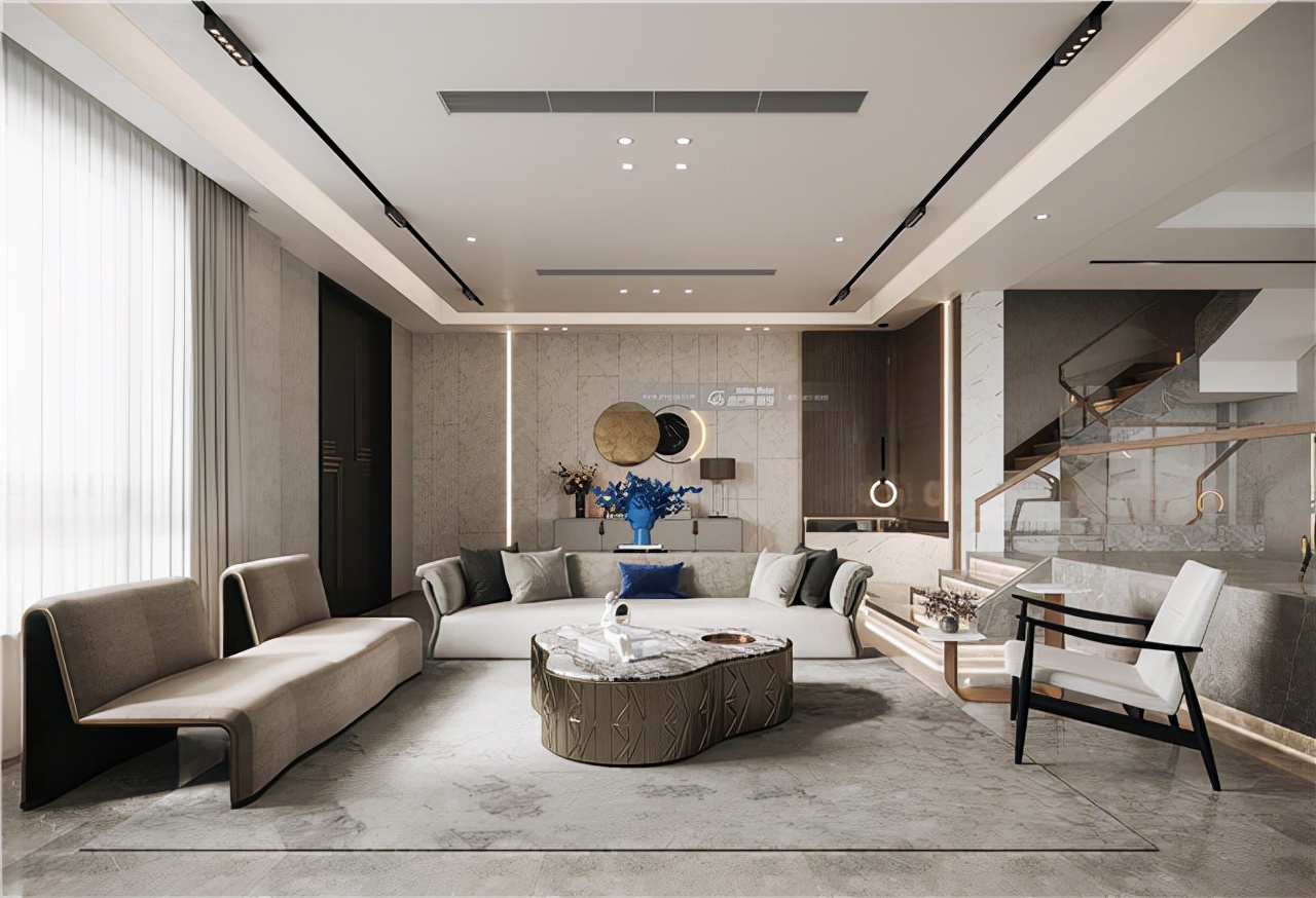 500平米高端轻奢装修,现代轻奢大宅风格效果图