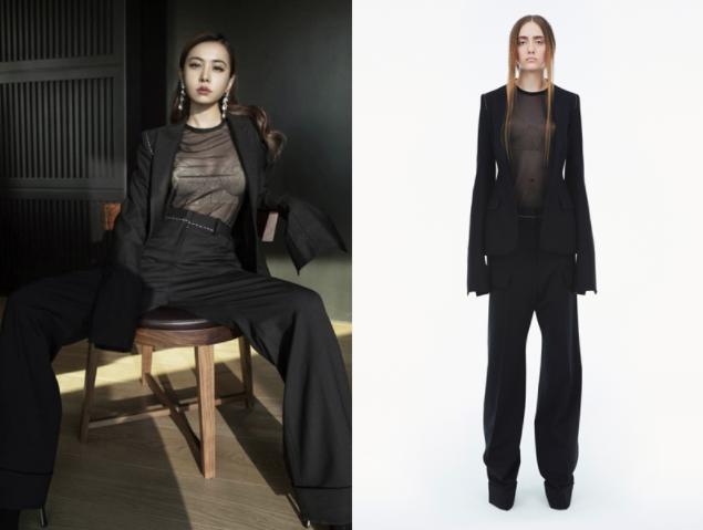 angelababy穿着v型礼服,angelababy早期时装周穿搭