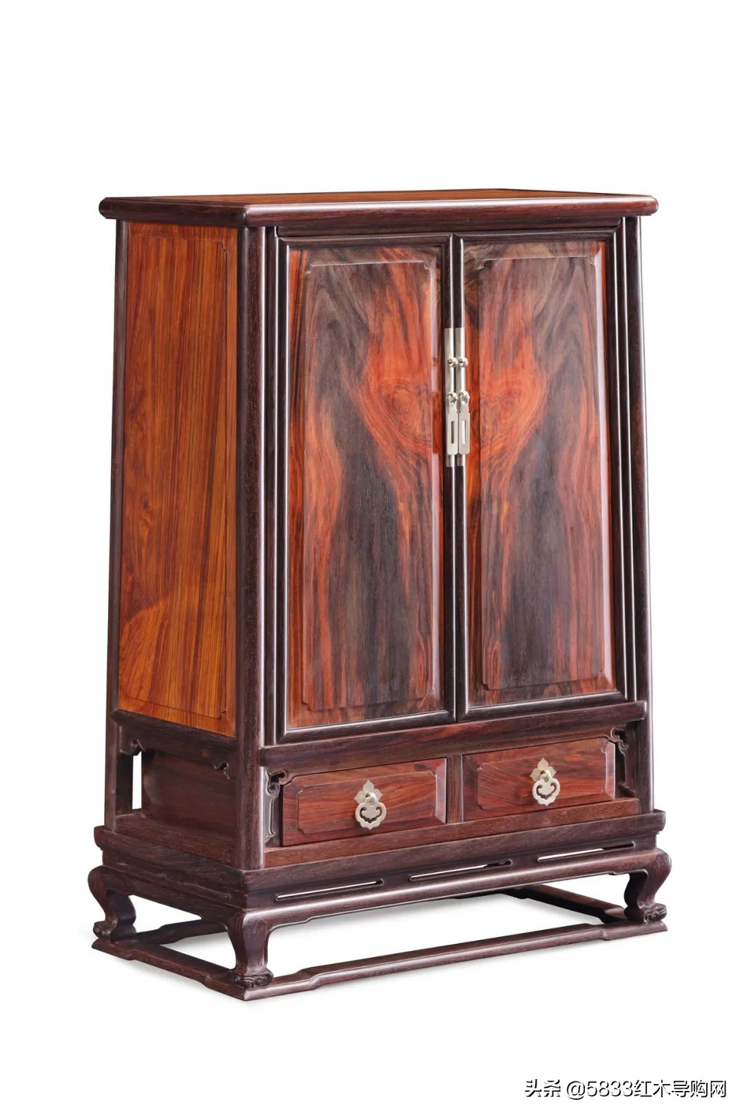 莆仙工艺经典复刻的大红酸枝圆角柜
