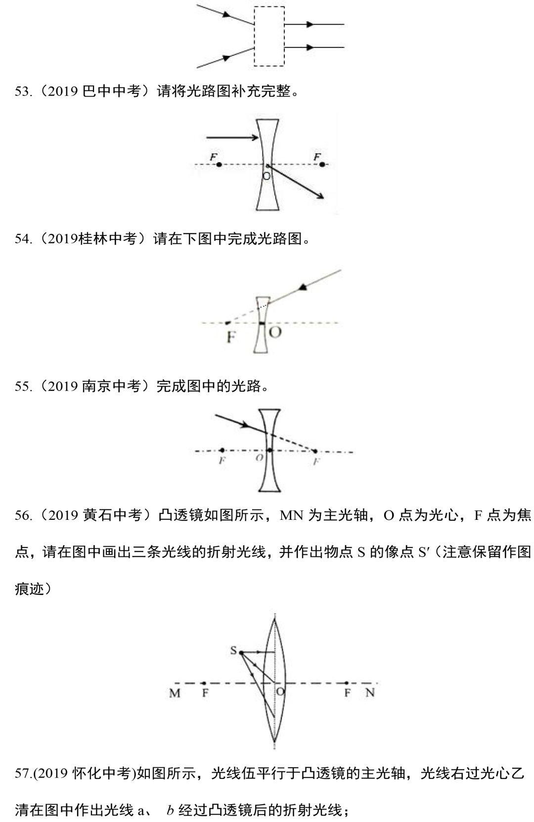 八年级物理光学作图练习题,八年级上册物理作图题讲解视频