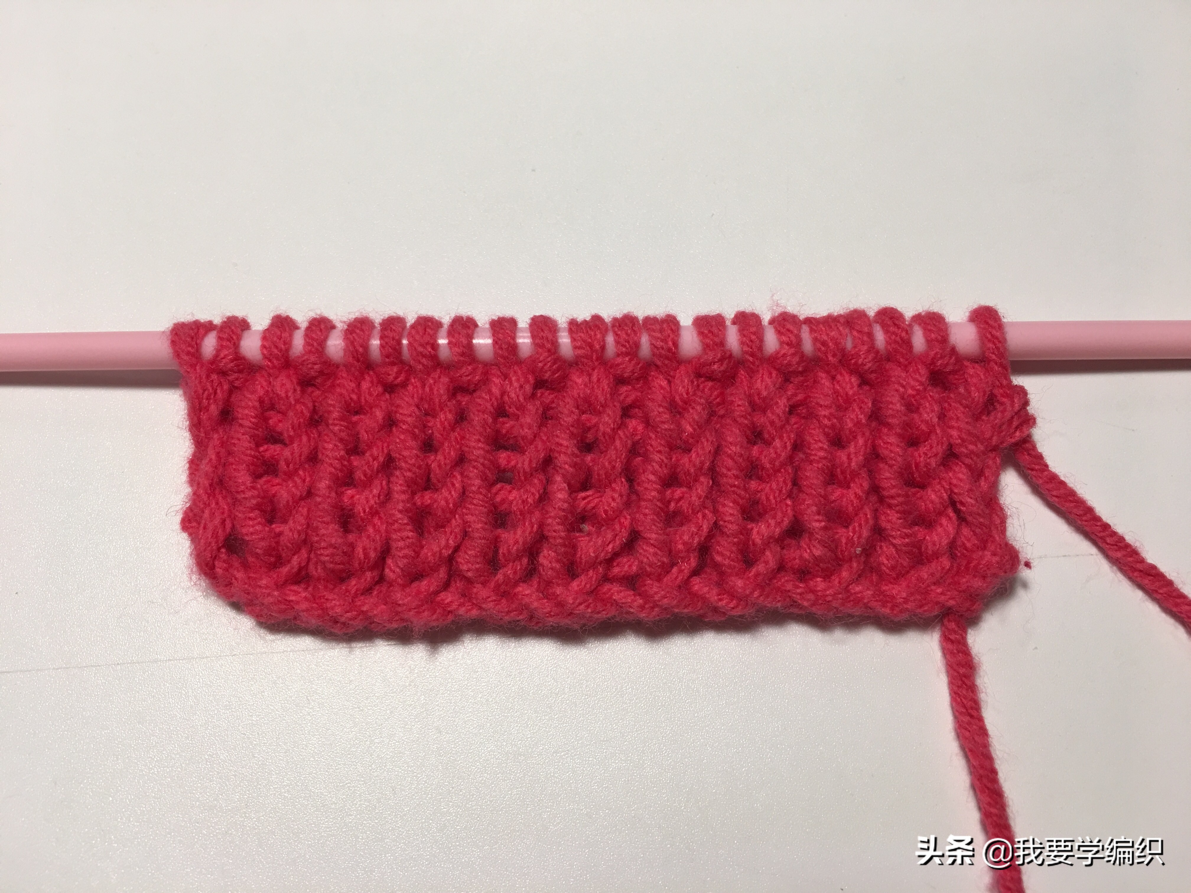 灯笼花底边编织教程,棒针编织大红灯笼教程