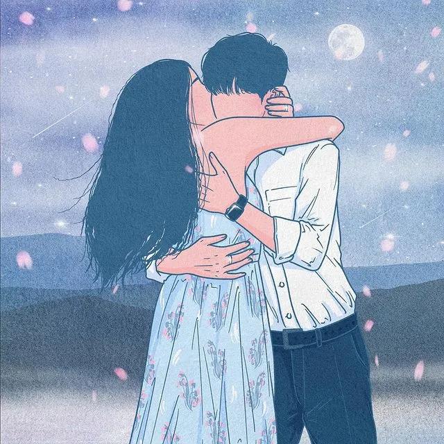 韩国插画师霸道总裁插画,韩国插画师笔下的情侣日常