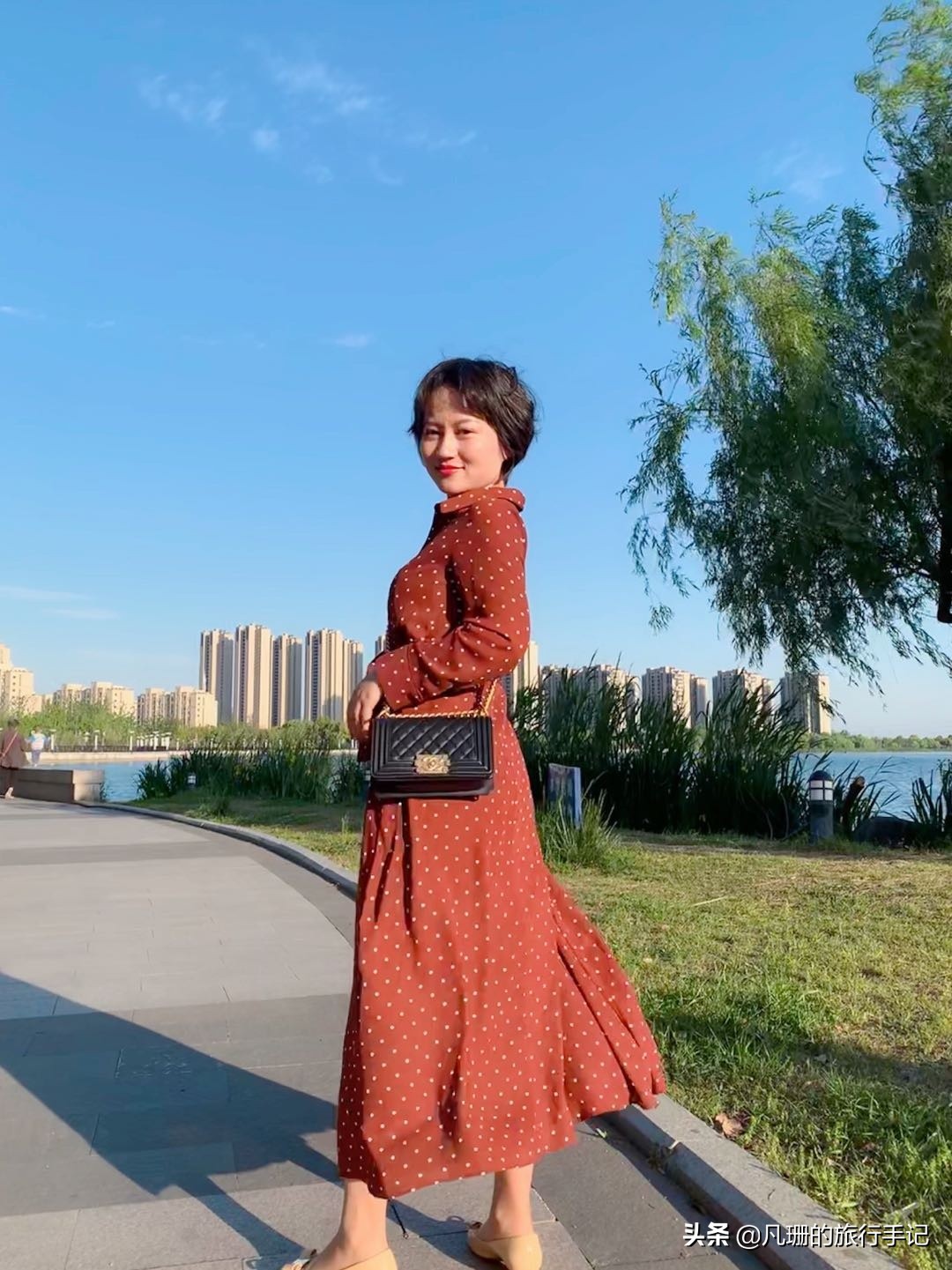 度假风绿色连衣裙,法式桔梗仙女裙​