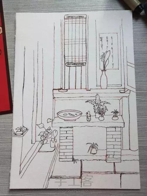 水彩画古风山脚下的小屋超简单,水彩画手绘清新又宁静的田园生活