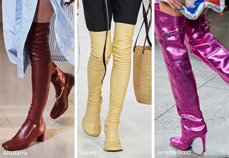 复古风女鞋爆款2022新款中靴,2022年流行的女鞋靴子