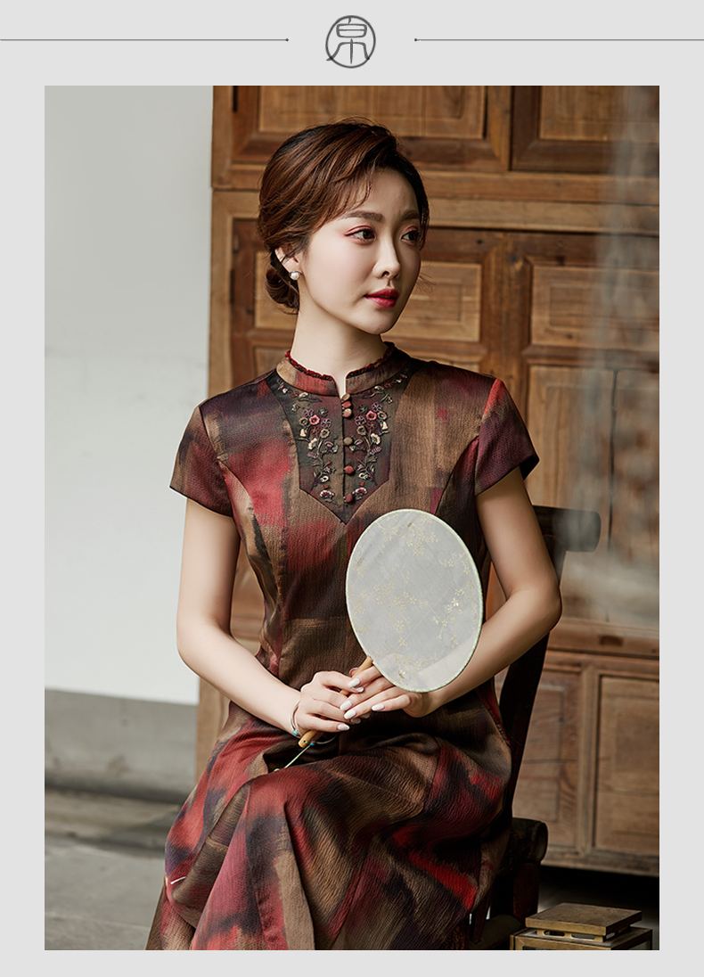 真丝香云纱旗袍,真丝香云纱高端旗袍