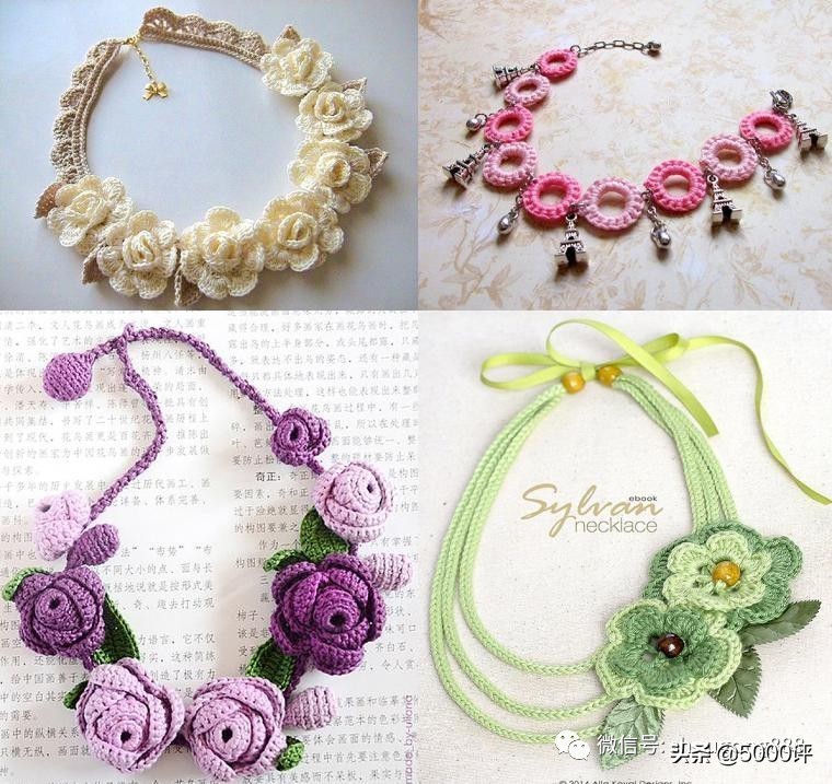 毛线钩精致的饰品,毛线钩织成品小玩意