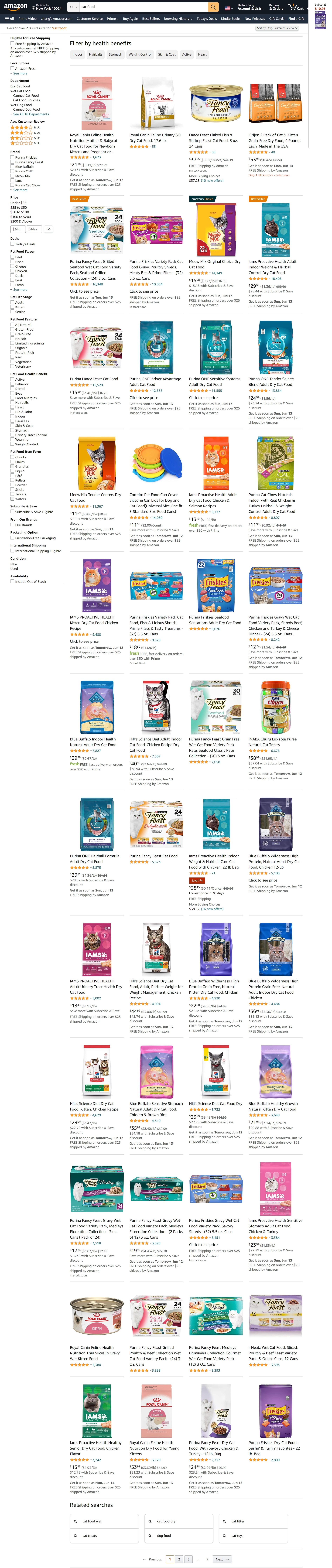 搜索美国好评和评论最多的猫粮