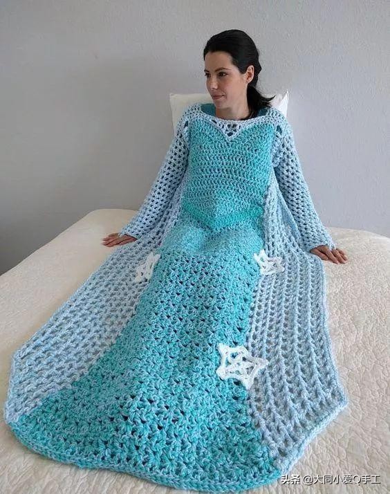 美人鱼睡袋钩编,钩织睡袋