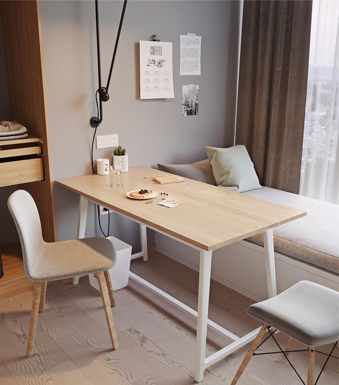 小户型如何实现餐客一体,小户型客餐厨一体怎么布置