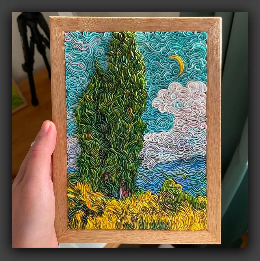 儿童风景画大全轻粘土,用轻粘土和a4纸画风景画