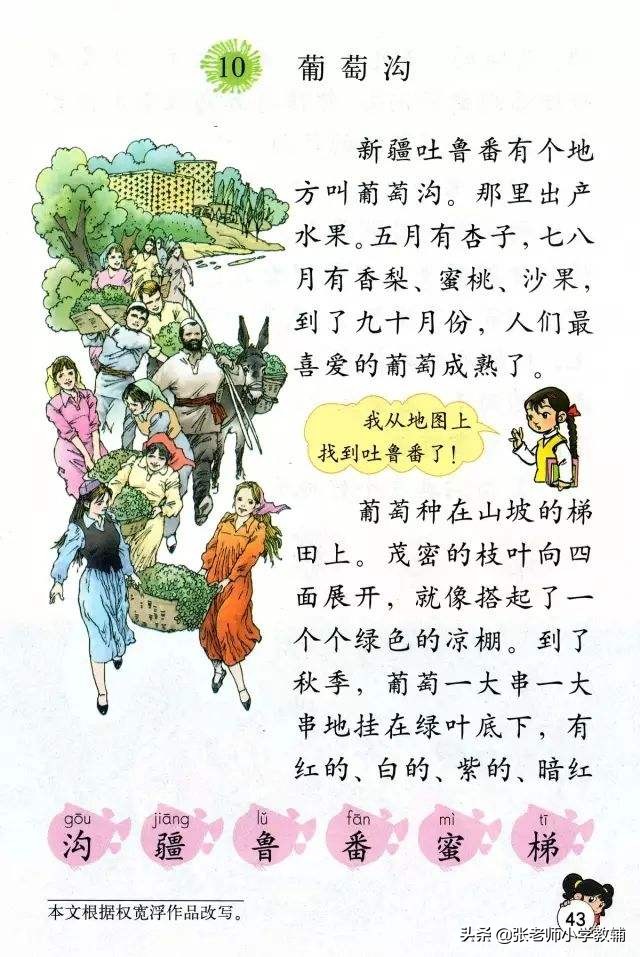 二年级上册语文11葡萄沟教案设计,二年级葡萄沟课文教学分析与总结