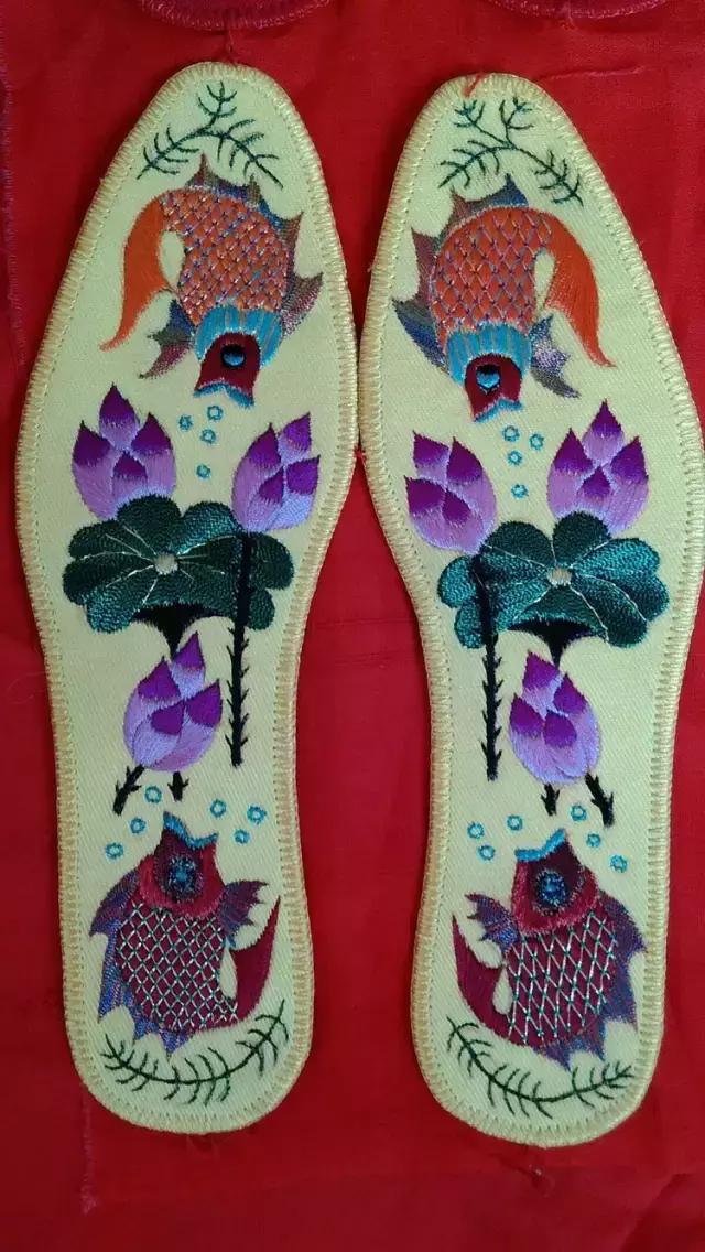 刺绣鞋垫花样各种图案教程,几何鞋垫图案鞋垫绣法