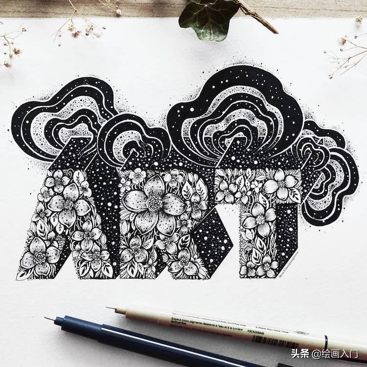 手绘插画黑白风针管笔小插画,手绘100多幅针管笔黑白插画分享