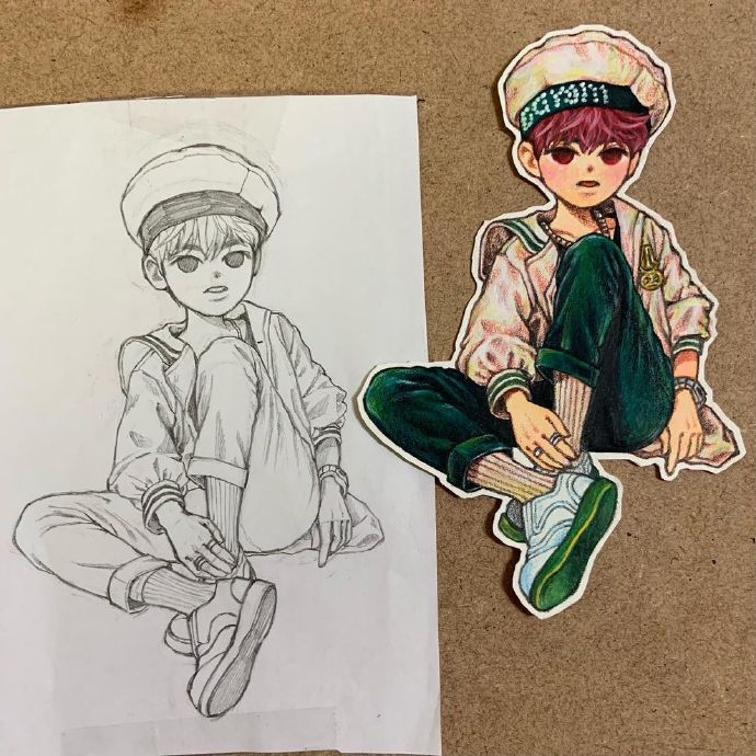 怎么画小学生线描或者素描,卡通动漫人物绘画素描