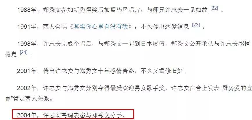 许志安郑秀文感情故事,郑秀文许志安几段恋情