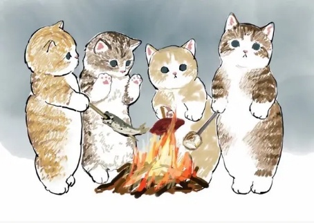 日本画师画自己家的猫,日本插画师画出养猫的日常