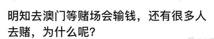 明知道赌博会输为什么还要去赌,明知道赌会输为什么还要去赌