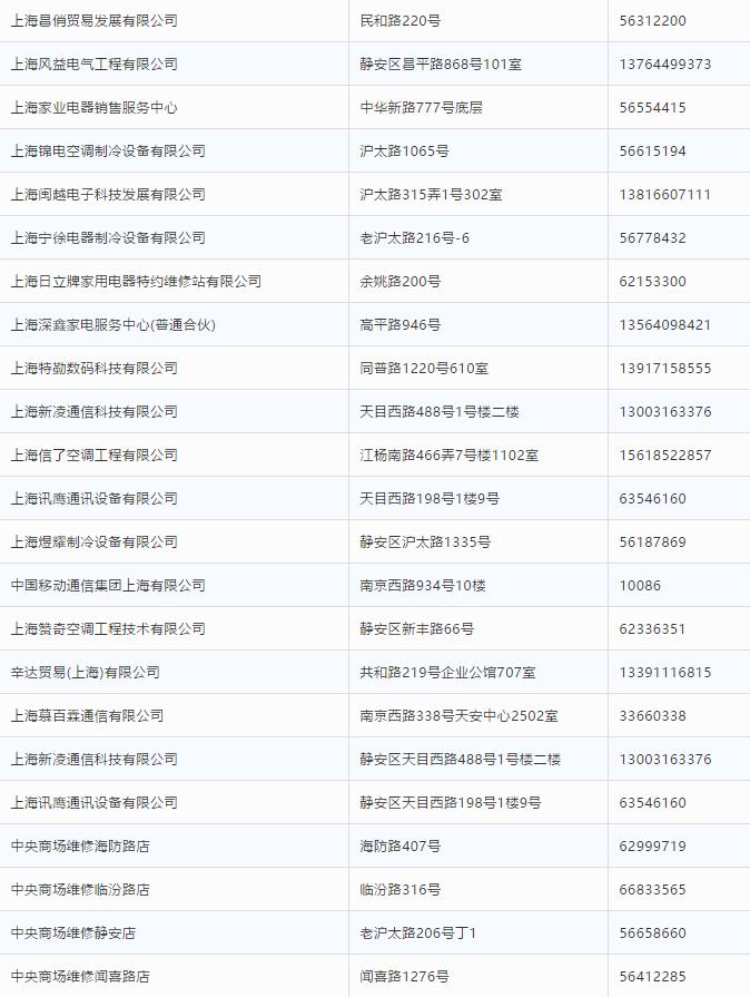上海家电24小时上门维修价格表,上海阿兵家电维修电话