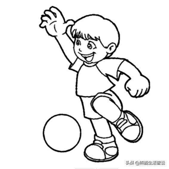 少儿美术创意画踢足球7-10岁,少儿足球画画