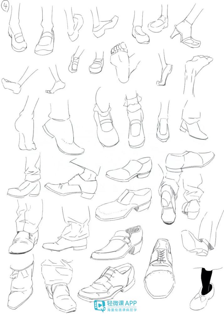 怎样画鞋子简单画法,鞋子的画法教程
