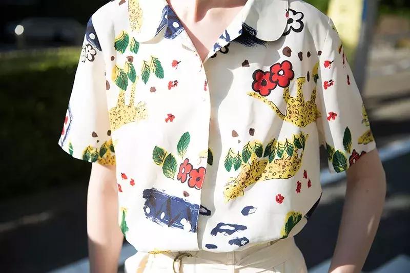 碎花衬衫和白衬衫哪个更好看,雪纺衬衫女夏季碎花领妈妈款