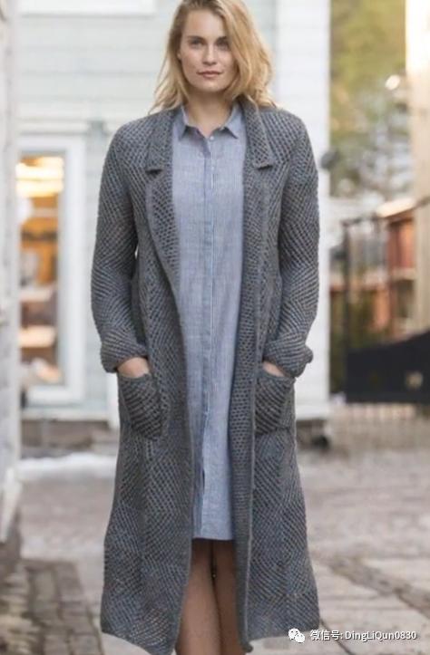 春秋针织女装长款开衫外套,加肥加大针织开衫外套长款