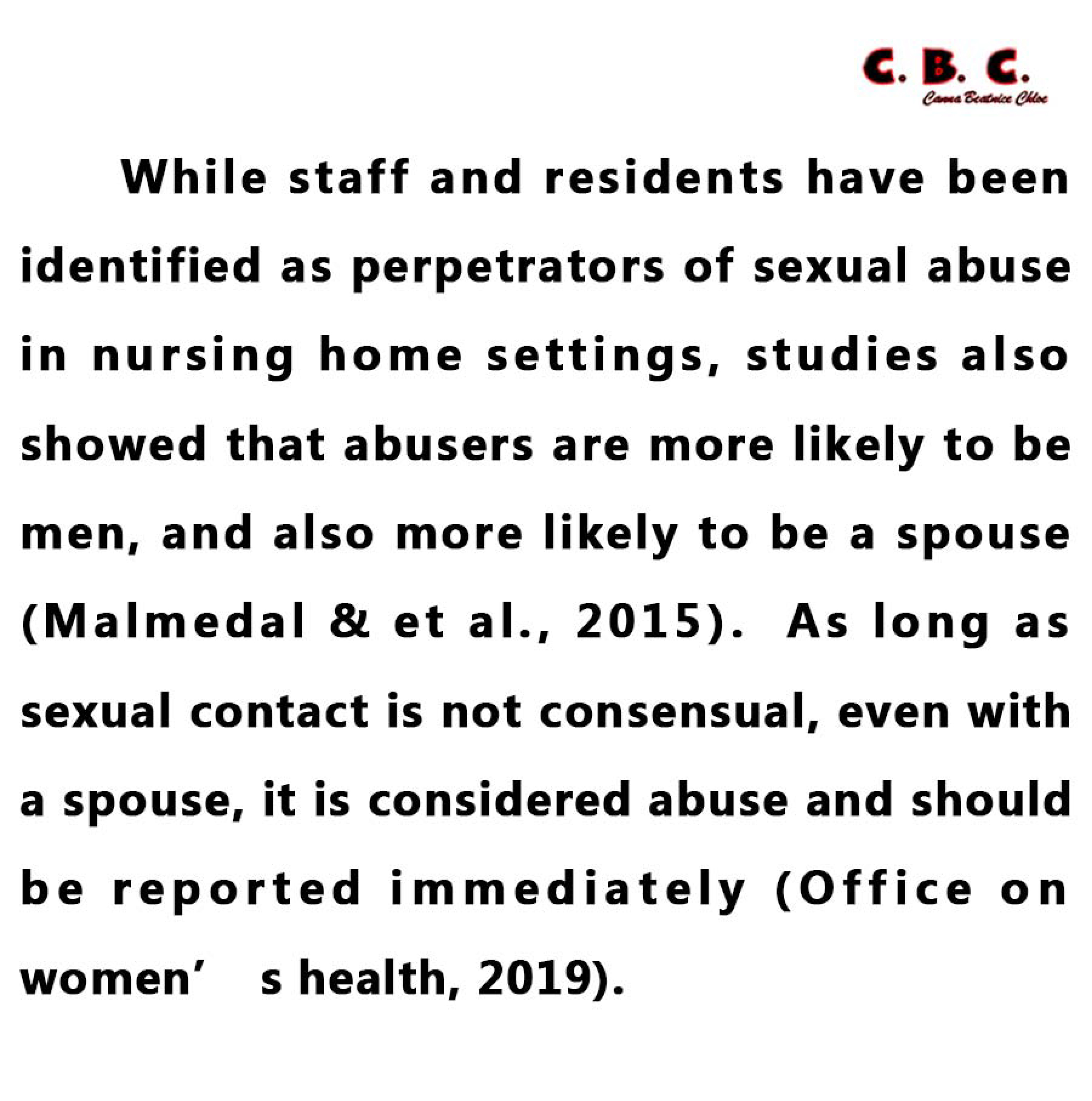 认识对老年妇女的*虐性**待