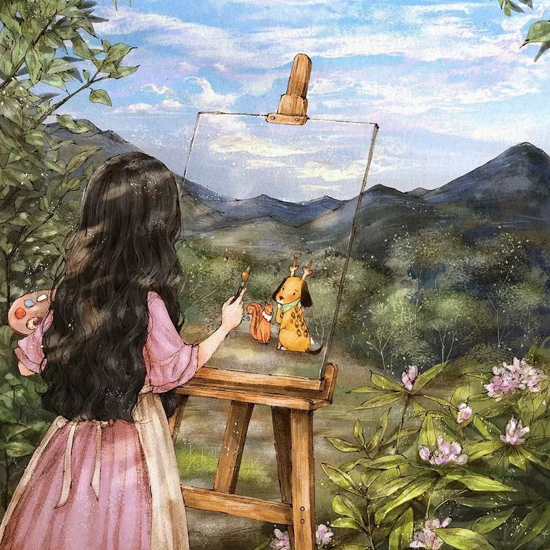画风堪比宫崎骏,写实韩系画风画师