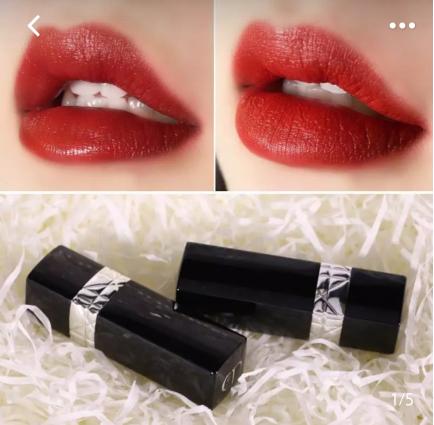 黄皮十大口红推荐,口红试色dior999红丝绒