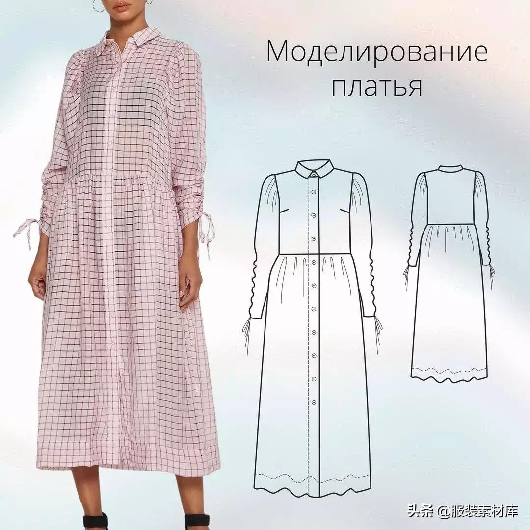 超简单的款式图,时尚法式图纸