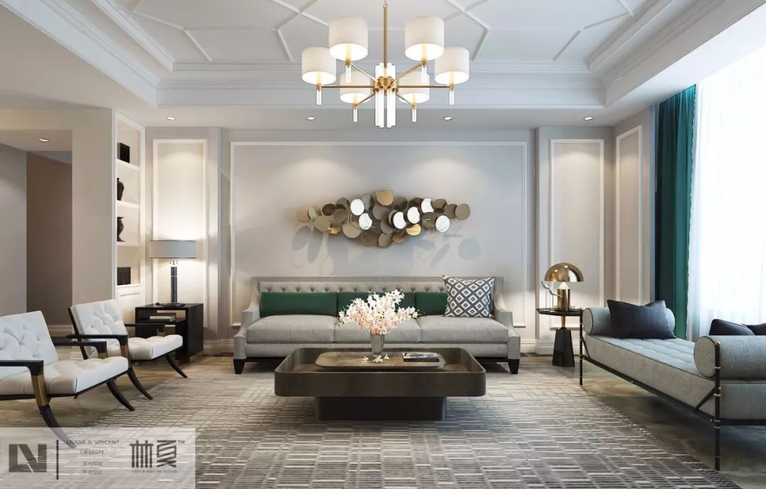 200平方新中式风格,秦皇半岛挑空联排别墅