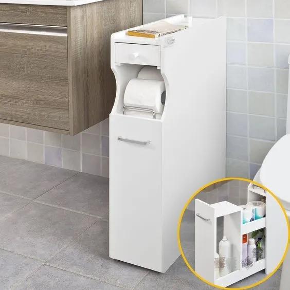 朋友太有远见，卫生间打连体柜放洗手盆马桶中间！能做隔断能储物