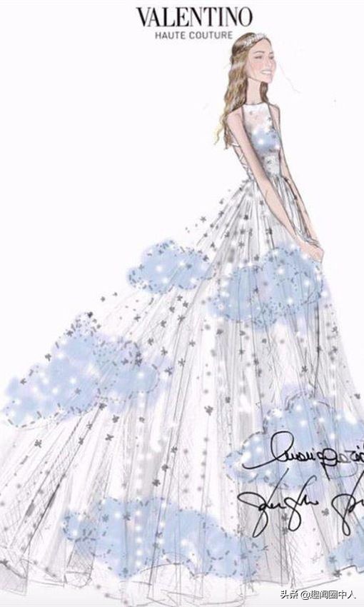 各种款式的婚纱手稿图,人鱼婚纱设计手稿
