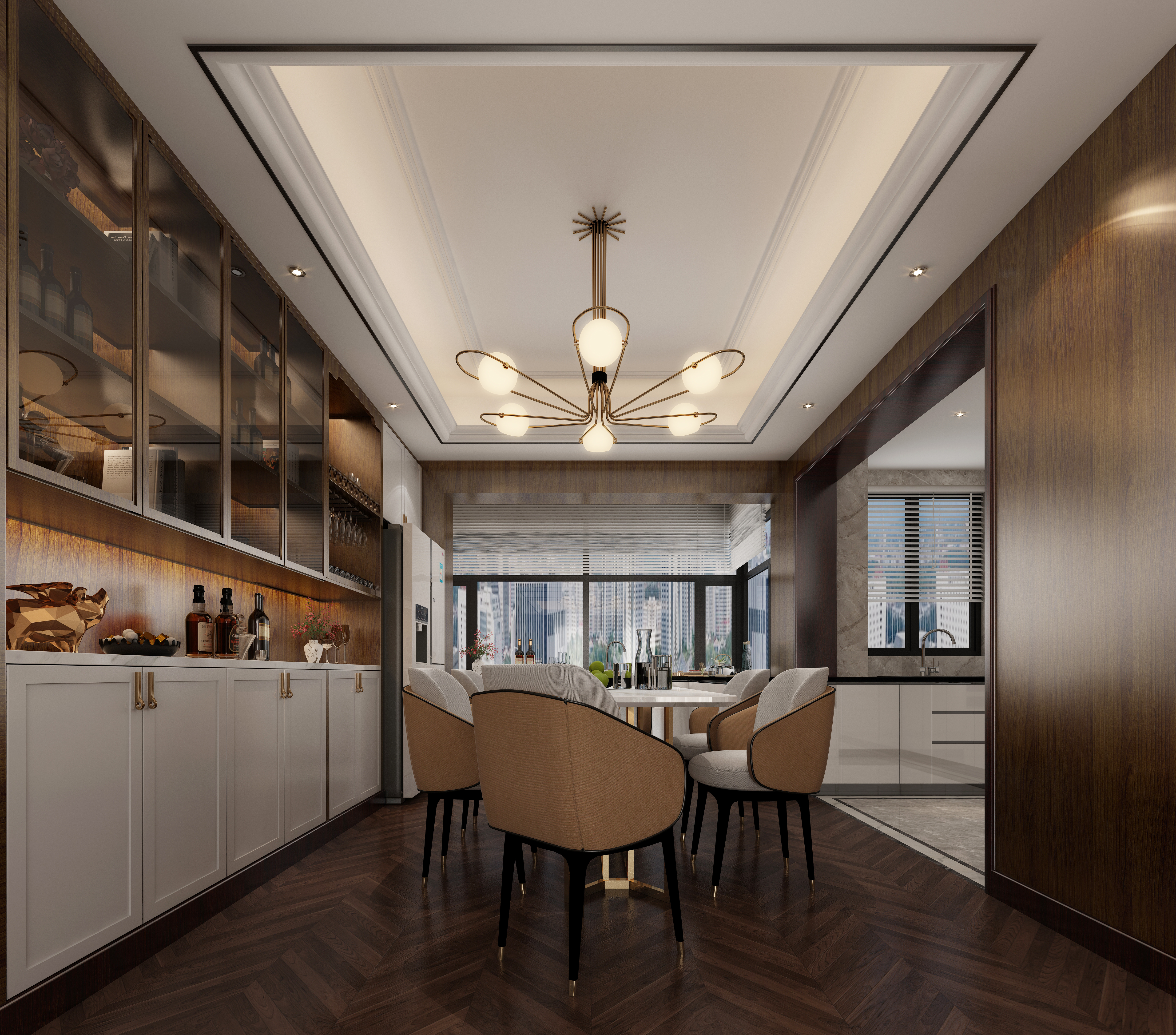 北辰现代轻奢装修,北辰三角洲c2区118平装修风格