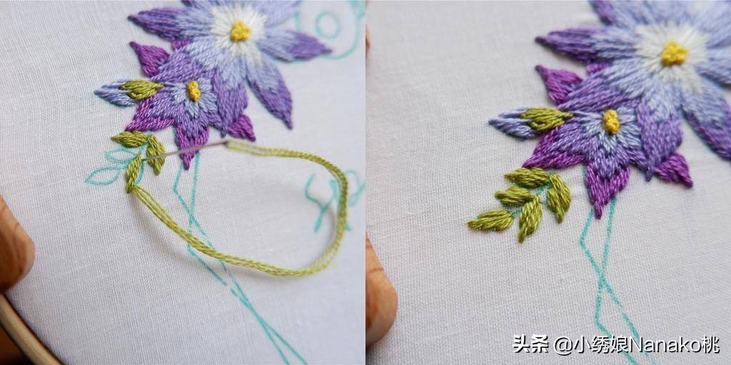 满园春刺绣教程,花环刺绣教程