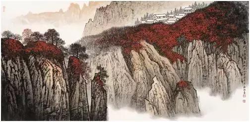 国画山水的上色,国画重彩山水上色技法