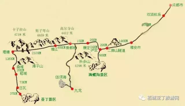 稻城亚丁详细地图,稻城亚丁地图高清版大图