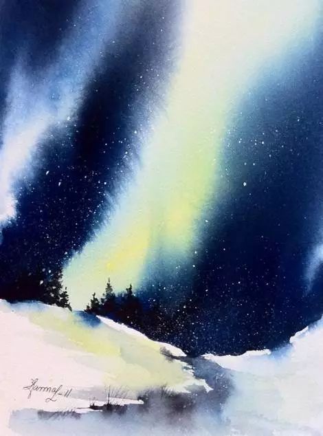 水彩技法平涂与渐变,水彩毛发胡须留白技法